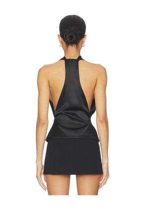 ALL THE WAYS Peyton Drape Top in Black. Size M. Also in XS.