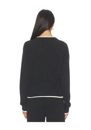 Artless Tove Layered Cashmere Crewneck in Charcoal. Size L. Also in M, S, XL, XS.