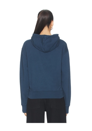 ANINE BING Debbie Shrunken Hoodie Paris in Navy. Size M. Also in XS, S, L, XL.