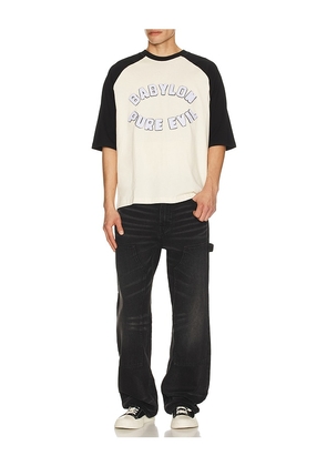 Babylon Pure Evil Raglan T-Shirt in Cream. Size M. Also in XL/1X.