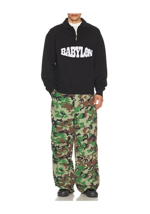Babylon Half Zip Pullover Sweater in Black. Size M. Also in S, L, XL/1X.