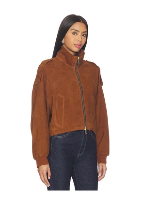 ALLSAINTS Lowden Suede Jacket in Cognac. Size L. Also in S, XS.