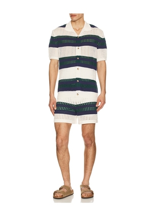 Agua Bendita Maury Shorts in White,Navy. Size 30. Also in 32.