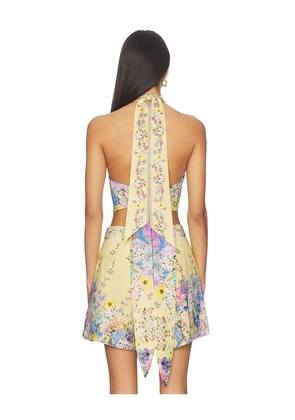 Camilla Halter Tie Back Top in Yellow. Size XL. Also in M/L.