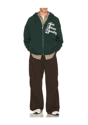 Diet Starts Monday Star Full Zip Sweatshirt in Green. Size M. Also in S, L, XL/1X.