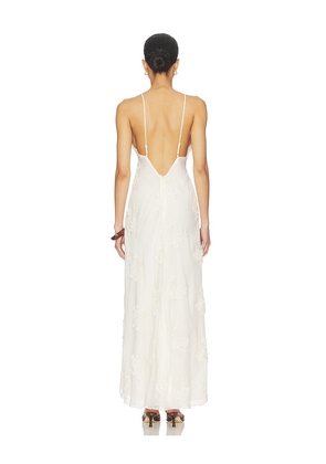 Bardot Romaya V Neck Maxi Dress in Ivory. Size 10. Also in 4, 2, 6, 8, 12.
