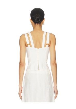 Bardot Serafina Linen Corset Top in Ivory. Size 10. Also in 4, 2, 6, 8.
