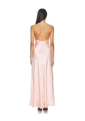 Bardot Isola Halter Neck Maxi Dress in Pink. Size 10. Also in 4, 6, 8, 12.