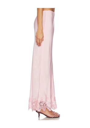 Bardot Elisan Lace Satin Midi Skirt in Pink. Size 10. Also in 4, 2, 6, 8, 12.