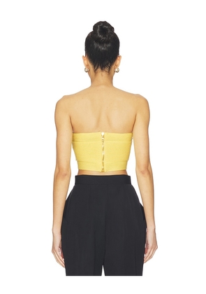 BALMAIN Brassiere Knit Top in Yellow. Size 36. Also in 38, 40, 42.