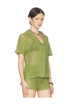 ALL THE WAYS Rosie Button Up Top in Olive. Size XS. Also in XXS, S, M, L, XL.