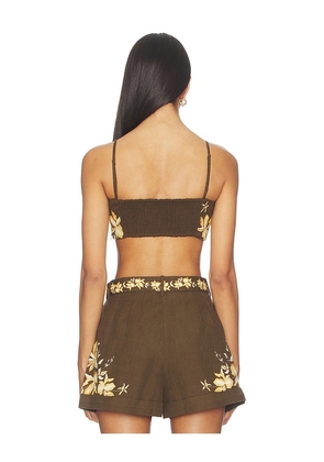 HEMANT AND NANDITA Bandeau Top in Brown. Size M. Also in XS, S, L, XL.