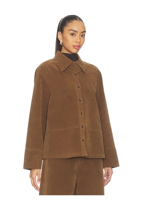 Apparis Ren Sans Suede Overshirt in Brown. Size S. Also in L, XS, M.