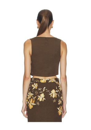 HEMANT AND NANDITA Boxy Top in Brown. Size M. Also in XXS, XS, S, L, XL.