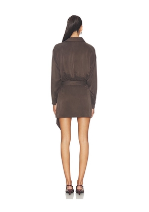 EAVES Gaia Silk Mini Dress in Brown. Size L. Also in M, S, XS, XXS.