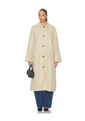 EAVES x Jasmine Tookes Lena Car Coat in Beige. Size L. Also in XS, S, M, XL.
