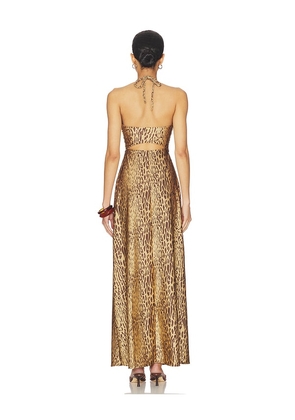 BOAMAR Dasha Long Dress in Brown. Size L. Also in S, XS, M.