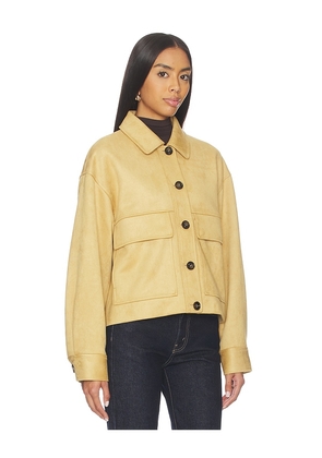 Elodie the Label Liora Faux Suede Jacket in Yellow. Size L. Also in M, S, XL, XS.