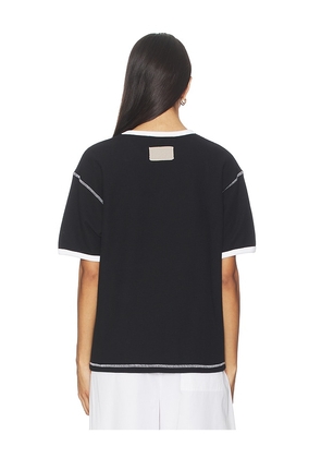 Aya Muse Waffle T Shirt in Black. Size M. Also in XS, S.