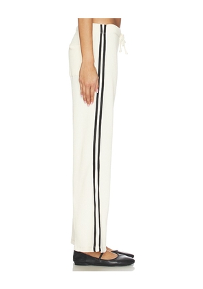DONNI. The Thermal Stripe Crop Pant in Cream,Black. Size M. Also in S, XS, L, XL, XXL.