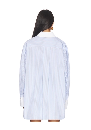 THE ATTICO Striped Button Down Shirt in Baby Blue. Size 36. Also in 38, 40, 42, 44.