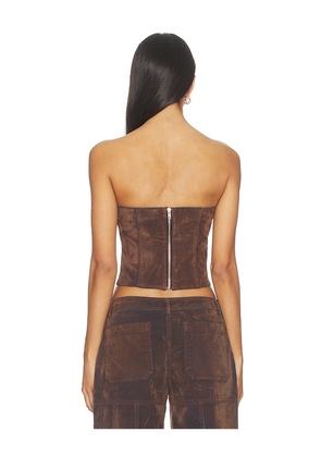 BY.DYLN Azalea Corset Top in Chocolate. Size M. Also in S, L, XL.