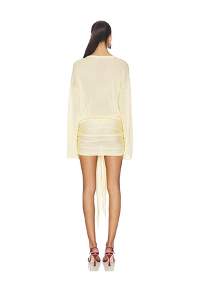 THE ATTICO Wrap Dress in Yellow. Size 38. Also in 36, 40, 42.