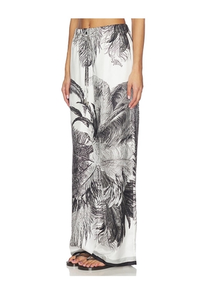 THE ATTICO Feather Print Pant in Black & White. Size 44. Also in 40, 42.