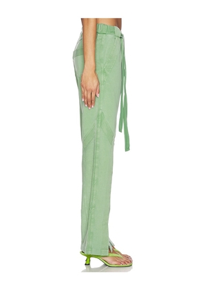 THE ATTICO Long Sweatpant in Green. Size 38. Also in 40.