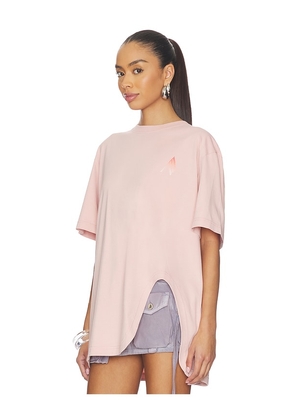 THE ATTICO Oversized T-Shirt in Rose. Size 38. Also in 36, 40, 42, 44.