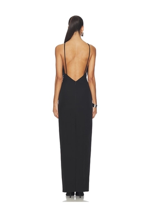 THE ATTICO Feather Gown in Black. Size 36. Also in 38, 40, 42.