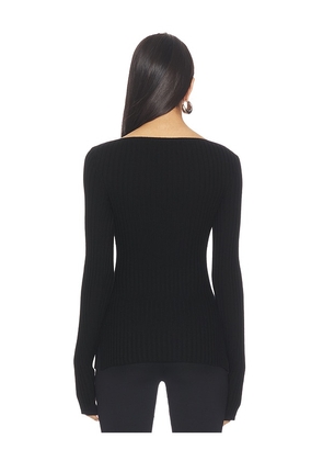 EAVES x Jasmine Tookes Nichole Rib Knit Long Sleeve in Black. Size L. Also in XS, XXS, S, M, XL.