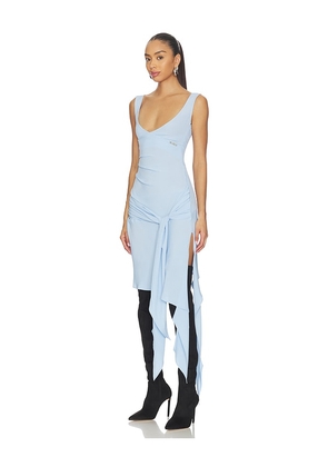 THE ATTICO Draped Mini Dress in Baby Blue. Size 42. Also in 38, 44.