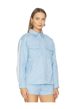 Casablanca Monogram Oversized Shirt in Baby Blue. Size 34. Also in 32, 36, 38, 40, 42, 44.