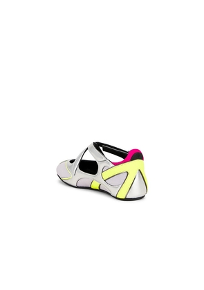 THE ATTICO Floor01 Ballerina Flat in Metallic Silver. Size 36.5. Also in 36, 37, 38.5, 39, 39.5, 40, 41.