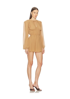 Camila Coelho Lysette Mini Dress in Brown. Size M. Also in XXS, XS, S, L, XL.