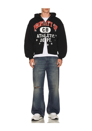 Cole Buxton Property Of Zipped Hoodie in Black. Size M. Also in S, L, XL/1X.