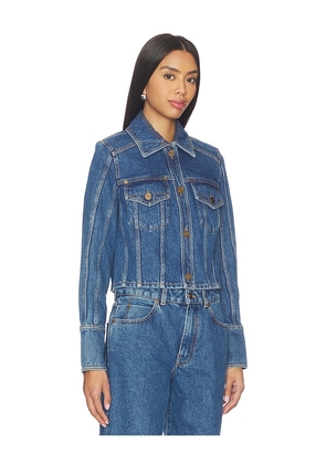 BALMAIN Denim Jacket in Blue. Size 36. Also in 34, 38.