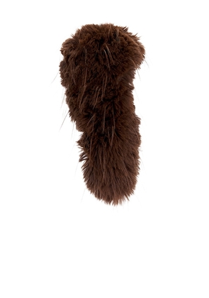 CULTNAKED Faux Fur Balaclava Hat in Brown.
