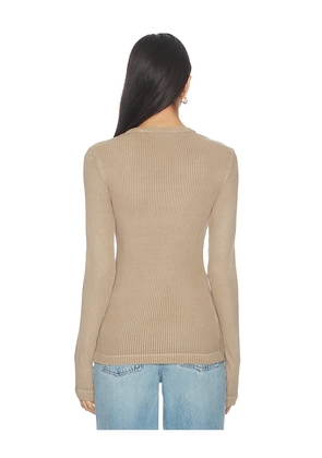 Citizens of Humanity Bina Crewneck Top in Tan. Size M. Also in XS, S, L.