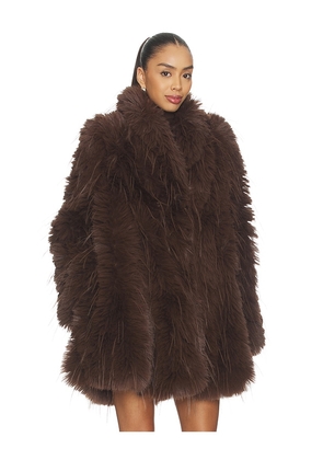 CULTNAKED Faux Fur Delight Coat in Brown. Size S. Also in L, M, XL, XS.