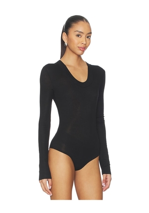 Entire Studios Circle Neck Bodysuit in Black. Size M. Also in XS, S, L, XL.