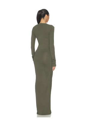 Entire Studios V Neck Dress in Olive. Size M. Also in L, S.
