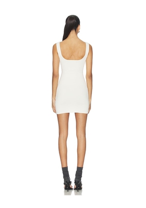 Entire Studios Square Neck Knit Mini Dress in Ivory. Size M. Also in XS, L.