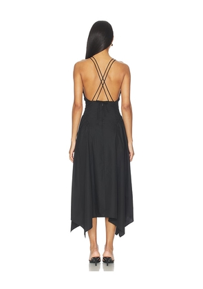 ALL THE WAYS Laren Midi Dress in Black. Size XS. Also in S.