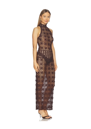 Bec + Bridge Ania Halter Maxi Dress in Chocolate. Size XS/S. Also in S/M.