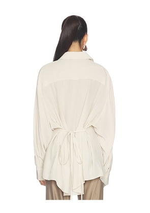 EAVES Sivan Shirt in Ivory. Size L. Also in XS, XXS, XL.