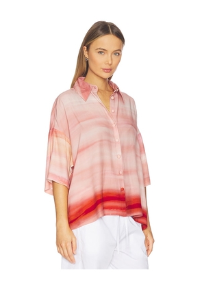 HEMANT AND NANDITA Oversized Shirt in Red,Blush. Size M. Also in XXS, XS, S, L, XL.