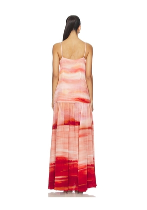 HEMANT AND NANDITA Maxi Dress in Pink,Orange. Size M. Also in XS, S, L, XL.