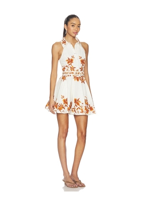 HEMANT AND NANDITA Short Dress With Buckle Belt in Ivory. Size M. Also in L, S, XS.